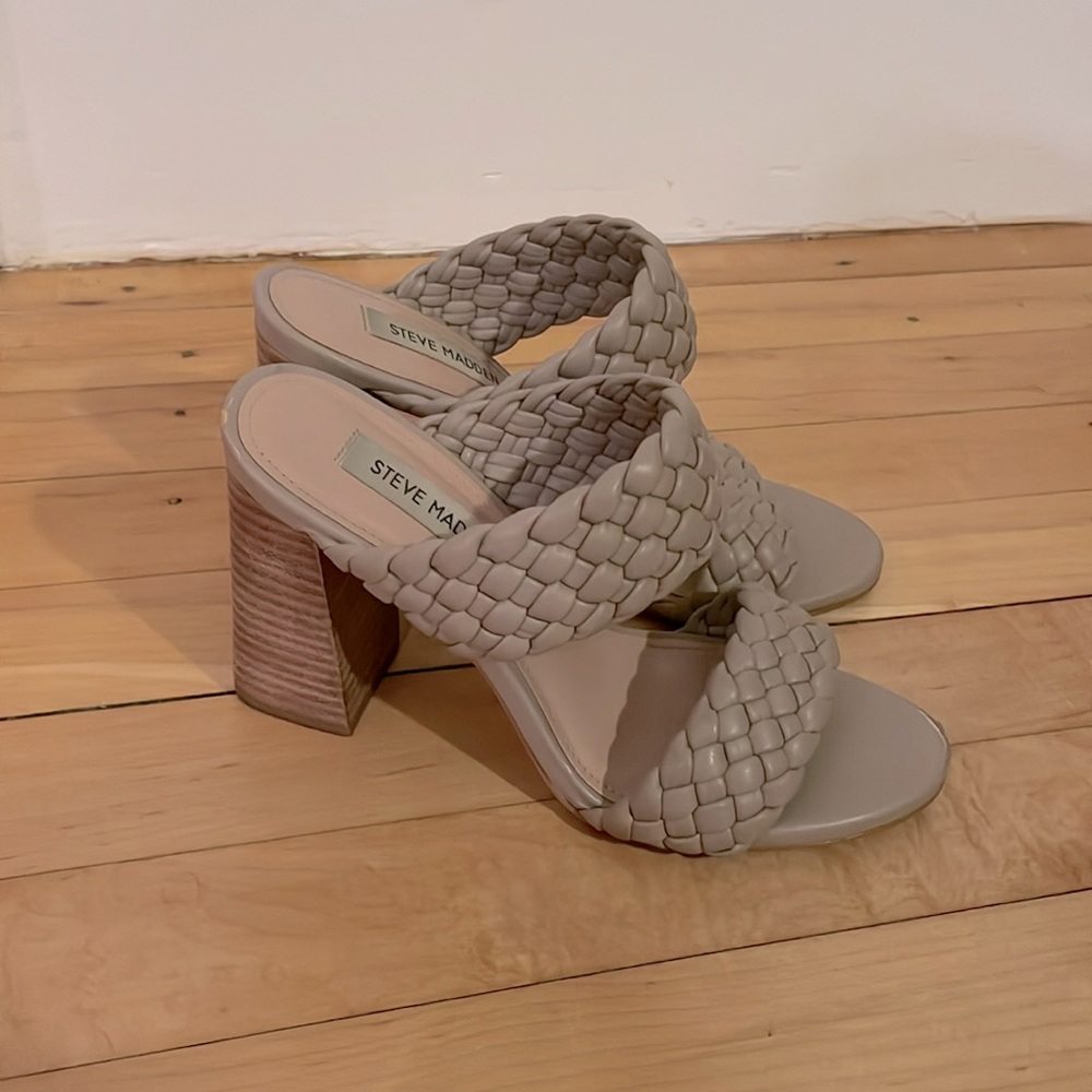 Taupe Steve Madden Block Heeled Sandals